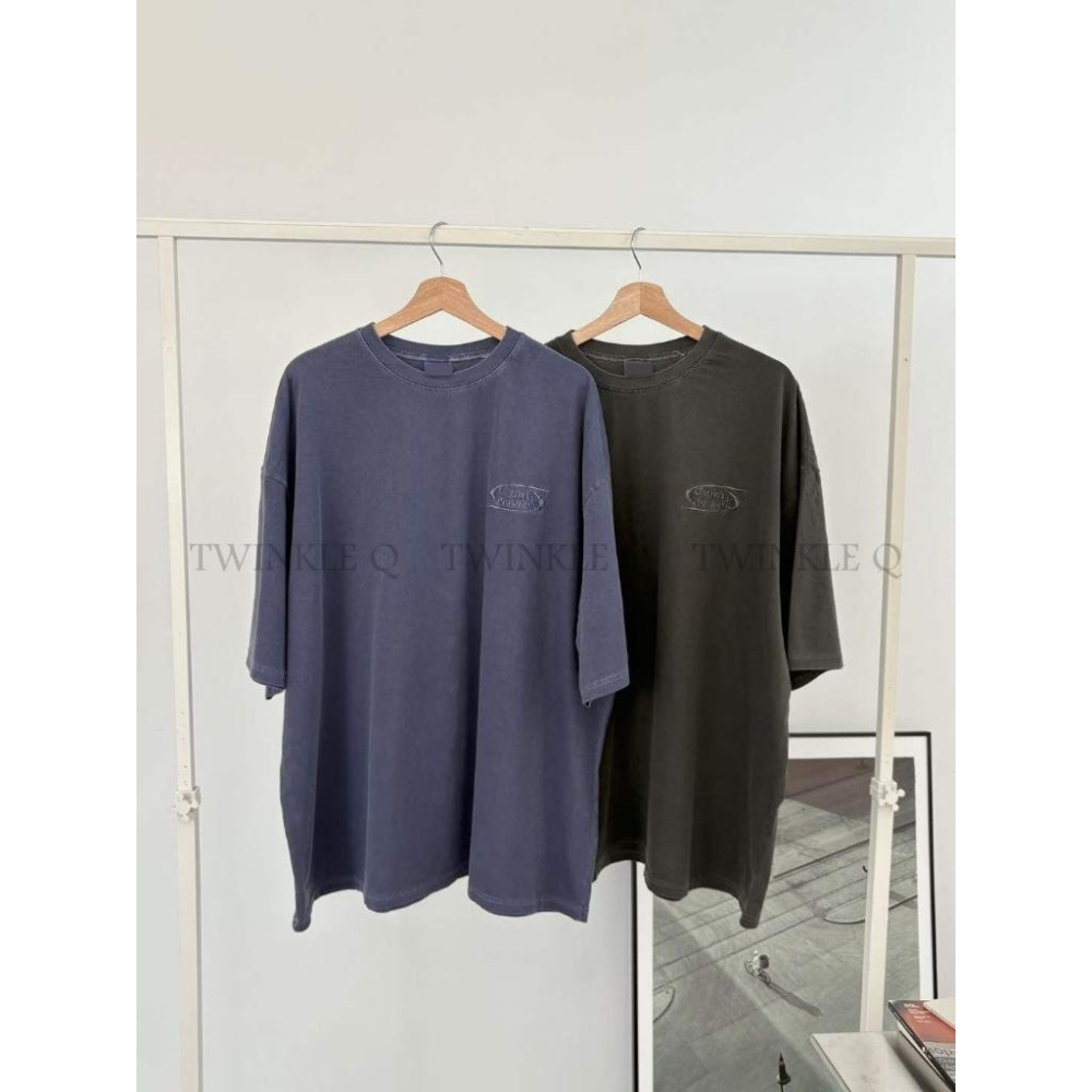 🎀TwinkleQ韓國代購BUY好物-預購✈️正韓🇰🇷 短袖t恤 字母 刺繡 貼布 水洗t恤 韓國t恤 上衣 短t-細節圖7