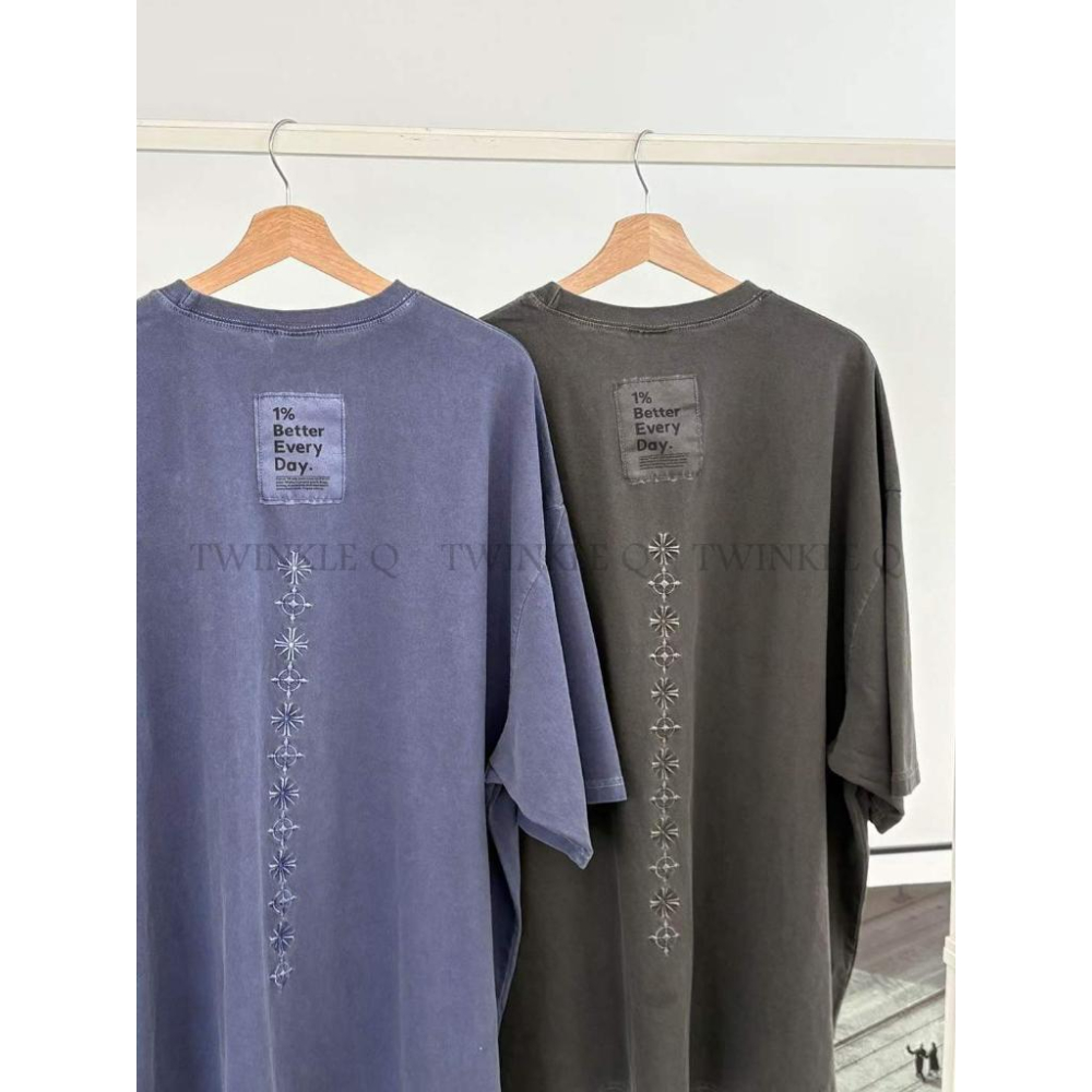 🎀TwinkleQ韓國代購BUY好物-預購✈️正韓🇰🇷 短袖t恤 字母 刺繡 貼布 水洗t恤 韓國t恤 上衣 短t-細節圖8