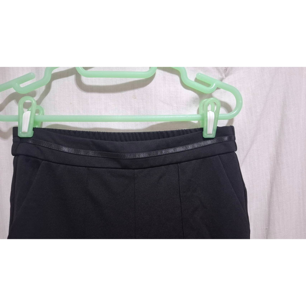 姜小舖M號女用黑色柔軟尼龍長褲 雙邊口袋 親膚 柔膚 觸感佳 休閒長褲 褲子 素色 純色 百搭 深色-細節圖4