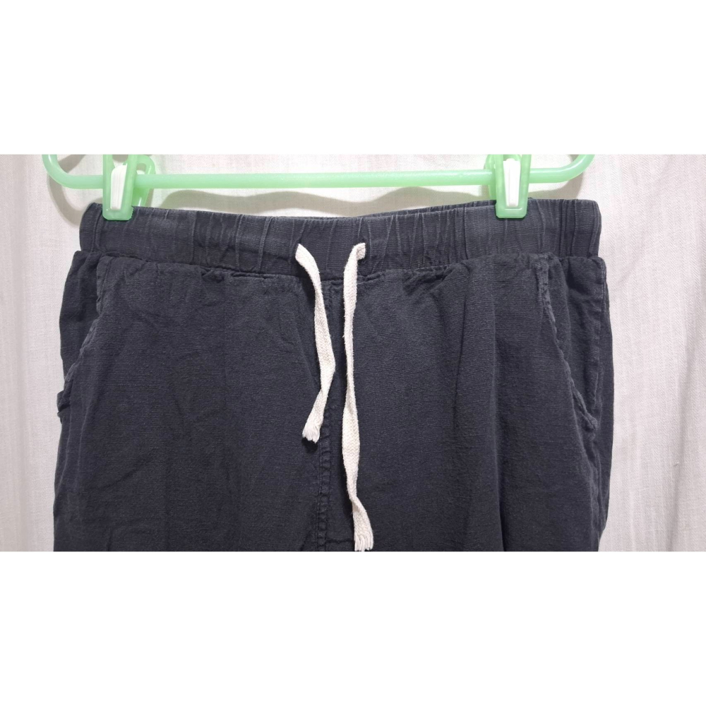 姜小舖M號女用華新記腰部抽繩黑色棉質寬鬆長褲 春秋 雙邊口袋 休閒長褲 褲子 棉褲 運動長褲 運動褲 素色 純色 百搭-細節圖6