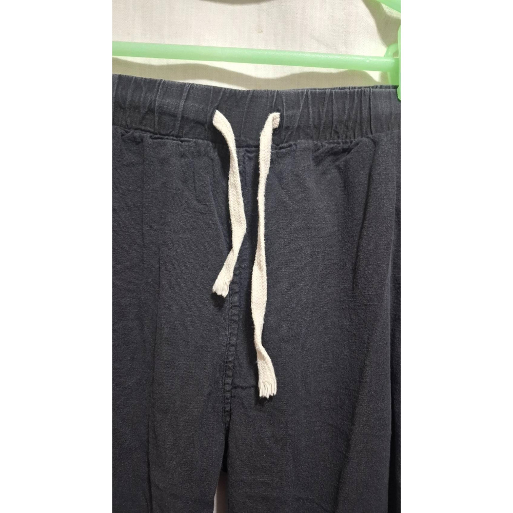 姜小舖M號女用華新記腰部抽繩黑色棉質寬鬆長褲 春秋 雙邊口袋 休閒長褲 褲子 棉褲 運動長褲 運動褲 素色 純色 百搭-細節圖8