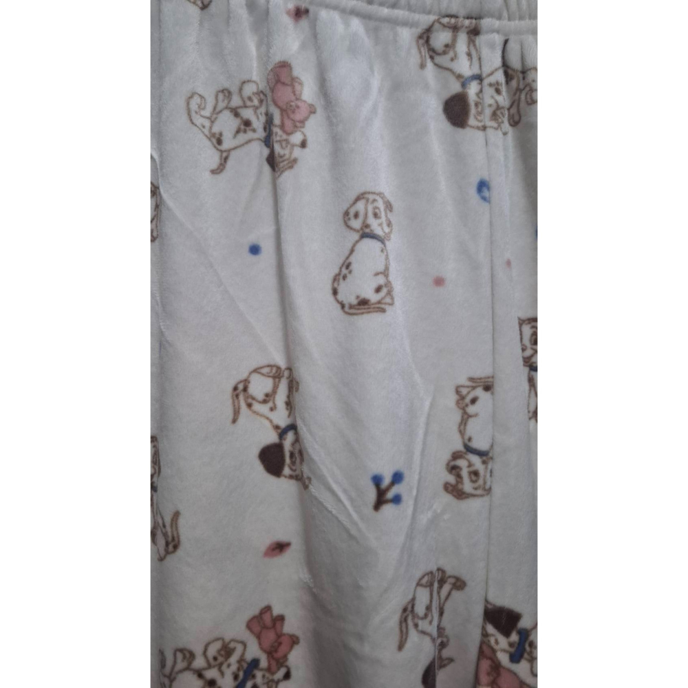 姜小舖L號lativ女用101忠狗大麥町印花滿版圖案柔軟棉質寬鬆睡褲長褲 寬褲 居家休閒褲 褲子 小狗圖案-細節圖2