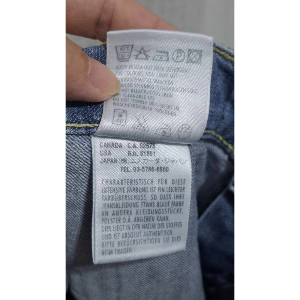 姜小舖S號36號ESCADA SPORT女用藍色棉質刷白愛心口袋牛仔布八分褲長褲 牛仔褲 牛仔長褲 褲子 歐美風 丹寧-細節圖3