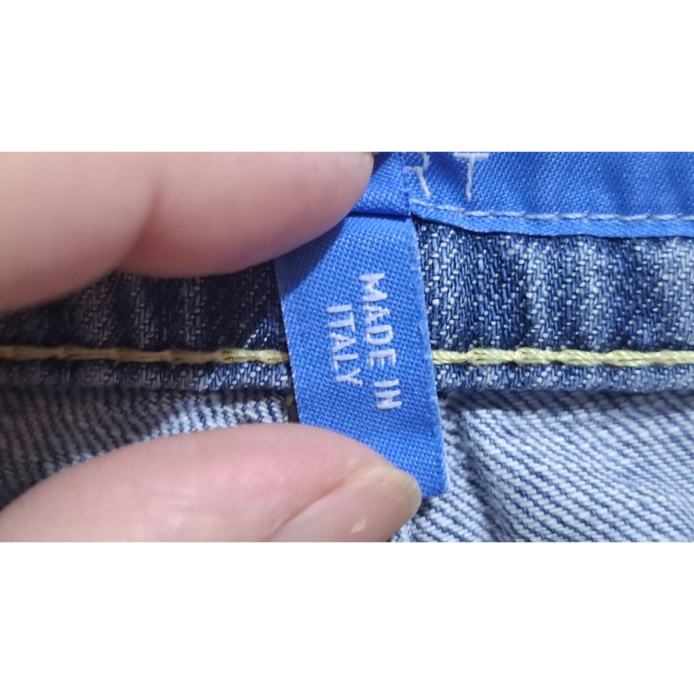 姜小舖S號36號ESCADA SPORT女用藍色棉質刷白愛心口袋牛仔布八分褲長褲 牛仔褲 牛仔長褲 褲子 歐美風 丹寧-細節圖5