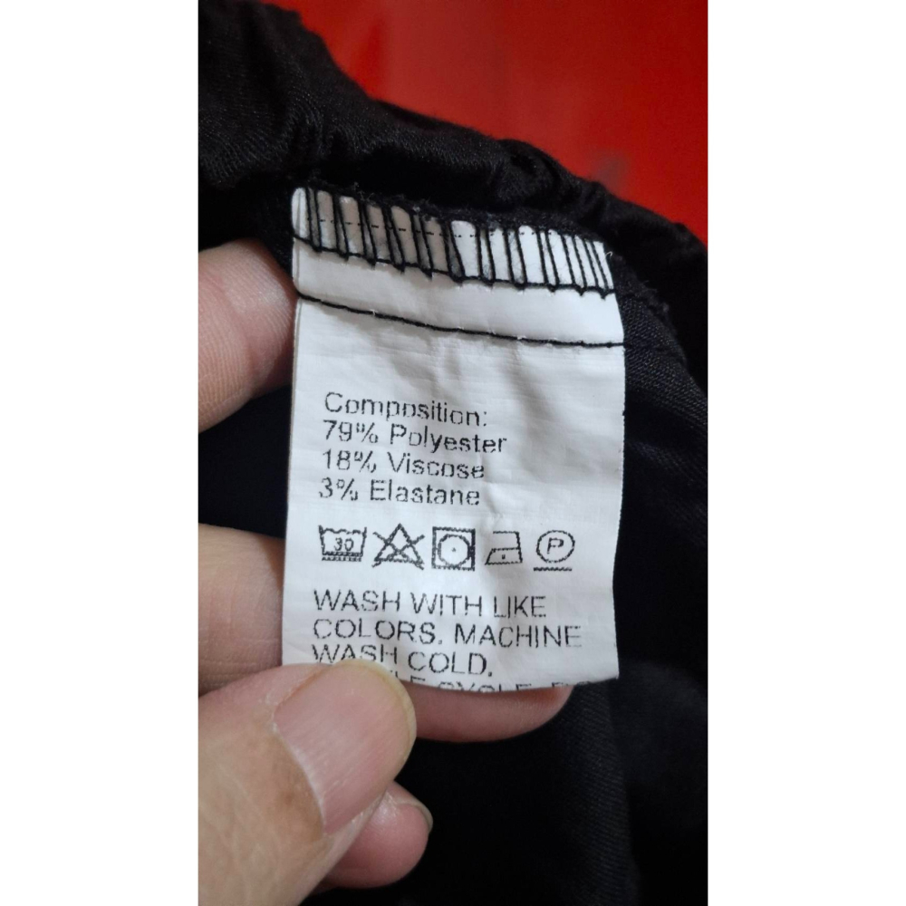 姜小舖XL號女用DAZY黑色薄棉質寬鬆長褲 褲口開叉 褲子 大尺碼 休閒長褲 寬褲 運動褲 運動長褲 素色 純色-細節圖3