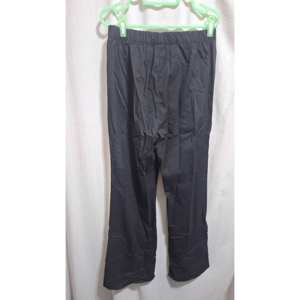 姜小舖XL號女用DAZY黑色薄棉質寬鬆長褲 褲口開叉 褲子 大尺碼 休閒長褲 寬褲 運動褲 運動長褲 素色 純色-細節圖6