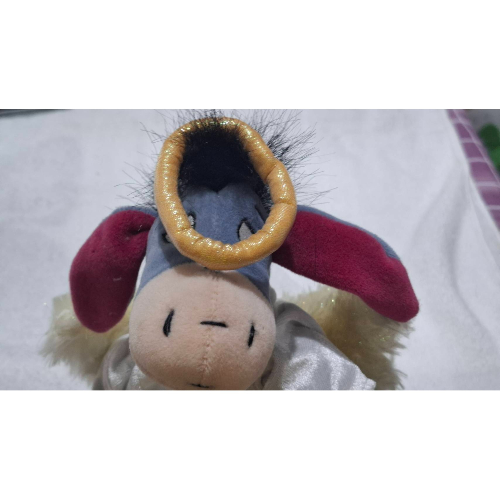 姜小舖老玩具2000年限量版迪士尼小熊維尼系列天使唱詩班跳跳虎豆豆絨毛玩具 高23公分 老物 絕版 填充玩具 布偶-細節圖6