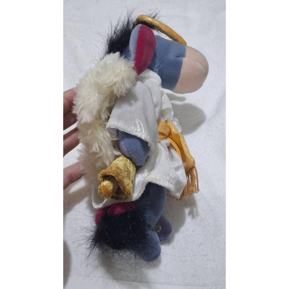 姜小舖老玩具2000年限量版迪士尼小熊維尼系列天使唱詩班跳跳虎豆豆絨毛玩具 高23公分 老物 絕版 填充玩具 布偶-細節圖8