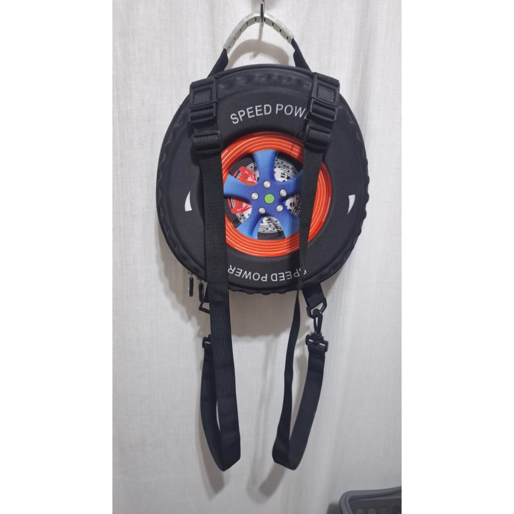 姜小舖個性兒童書包 尺寸直徑26cm 輪胎車輪書包 雙肩背包 可愛小包 書包 幼兒園書包 造型包-細節圖2