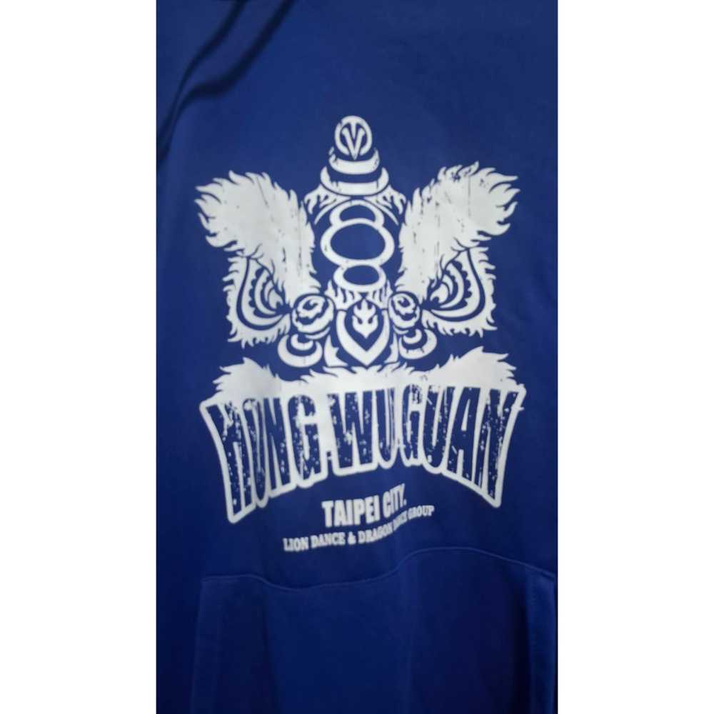 姜小舖XL號Dito男用獅頭圖案藍色柔軟棉質長袖連帽寬鬆上衣 帽T 長T 棉T 春秋 個性 大尺碼 帥氣 大學T-細節圖8