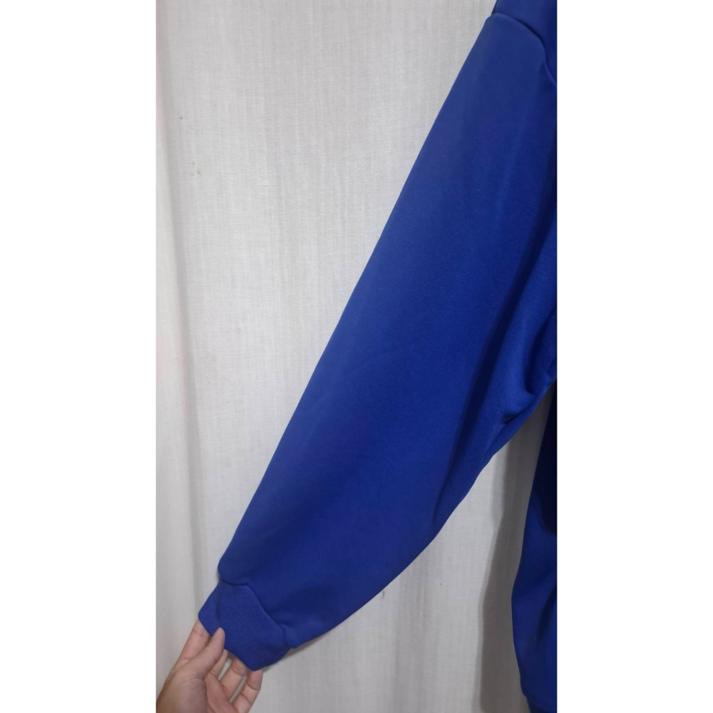 姜小舖XL號Dito男用獅頭圖案藍色柔軟棉質長袖連帽寬鬆上衣 帽T 長T 棉T 春秋 個性 大尺碼 帥氣 大學T-細節圖10