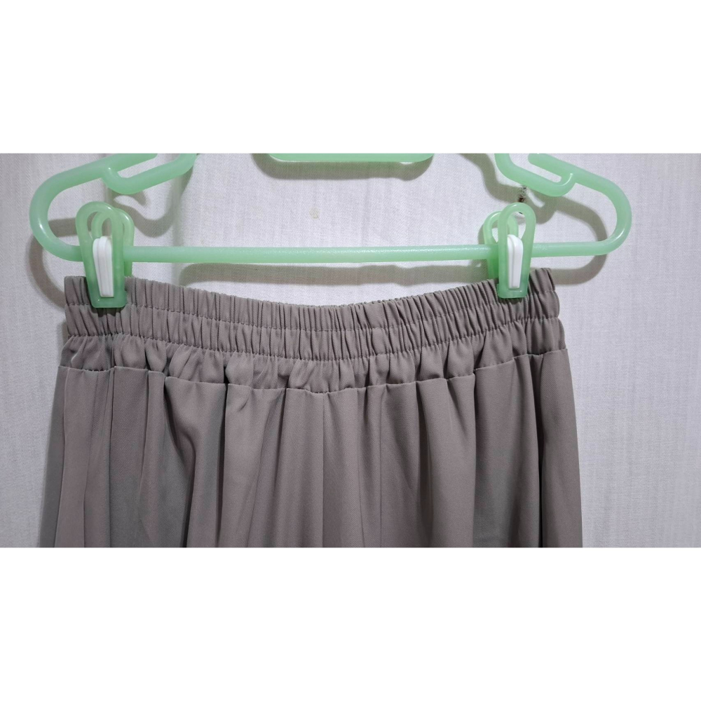 姜小舖XL號土色尼龍寬鬆長褲 褲裙 褲子 滑順觸感佳 雙邊口袋 寬版 素色 純色 百搭 氣質 簡約時尚-細節圖2