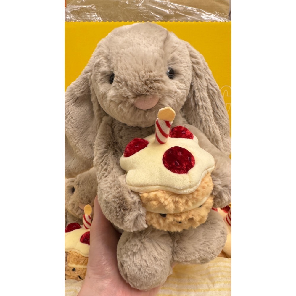 【Jellycat 正品代購】英國🇬🇧空運 Jellycat 31cm抱蛋糕邦尼兔Bashful Bunny-細節圖3