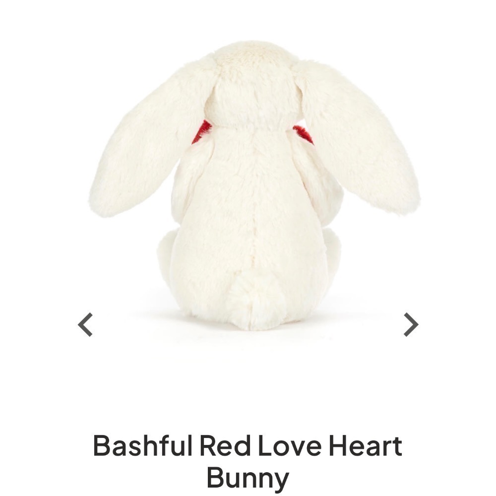【Jellycat 正品代購】現貨 英國🇬🇧空運直送  Jellycat Bashful 紅色愛心兔 情人節必備-細節圖3