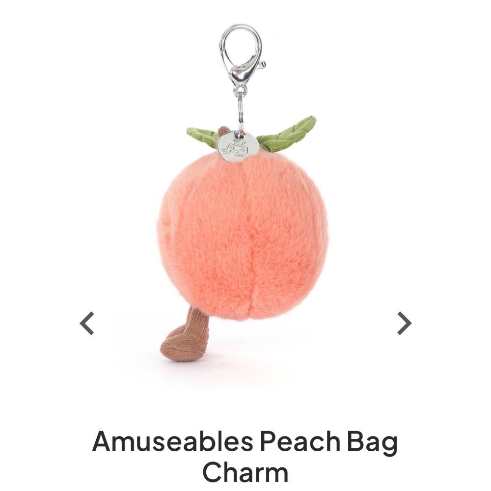 【Jellycat 正品代購】英國🇬🇧空運直送 Jellycat 桃子 水蜜桃吊飾 💕二月新品，超萌登場！-細節圖4