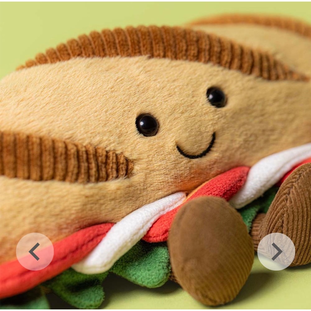 【Jellycat 正品代購】英國🇬🇧空運直送 Jellycat卡布里長棍麵包 呆萌的笑臉&飽滿內餡-細節圖3