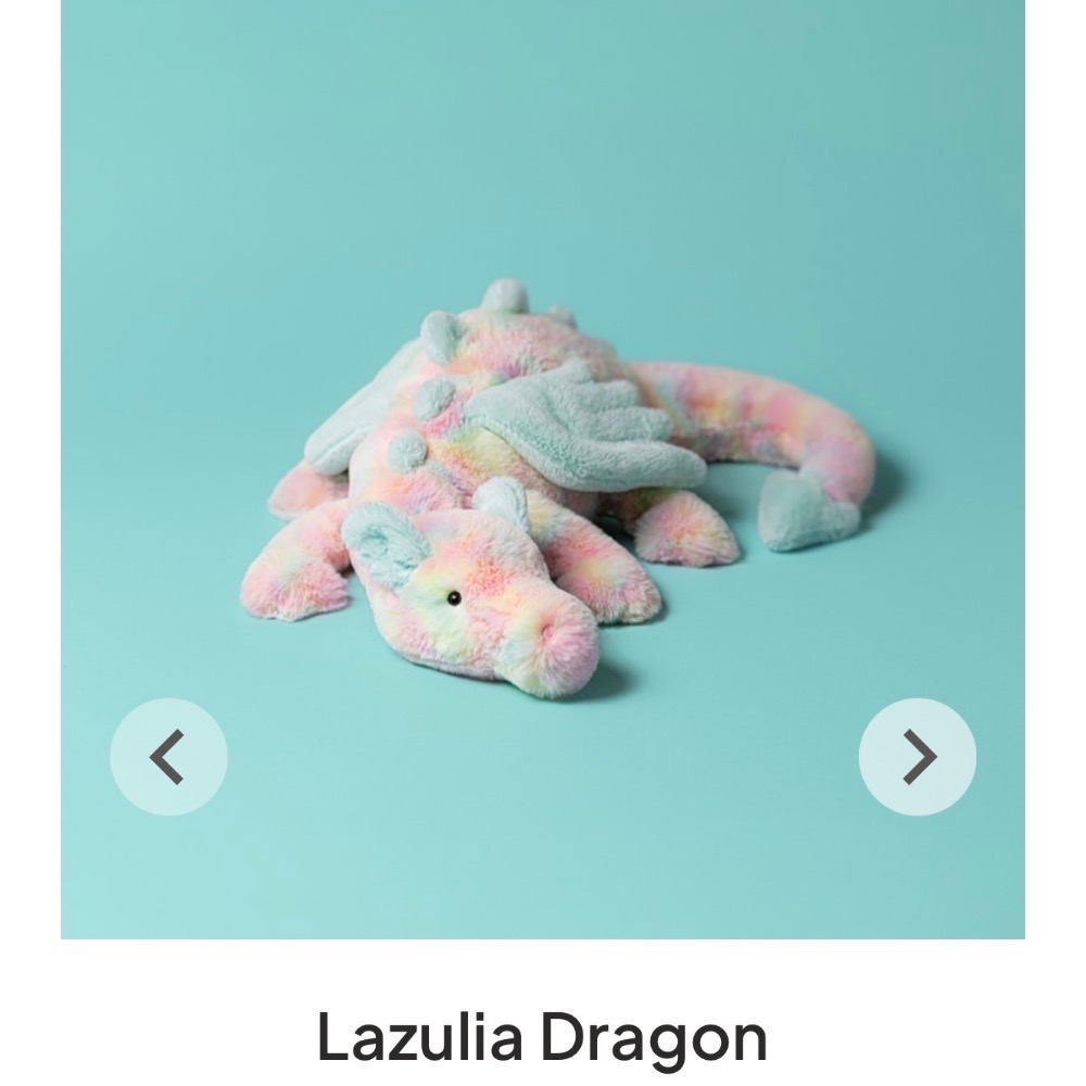 【Jellycat 正品代購】英國🇬🇧空運直送 Jellycat Lazulia棉花糖龍 🌈-細節圖2