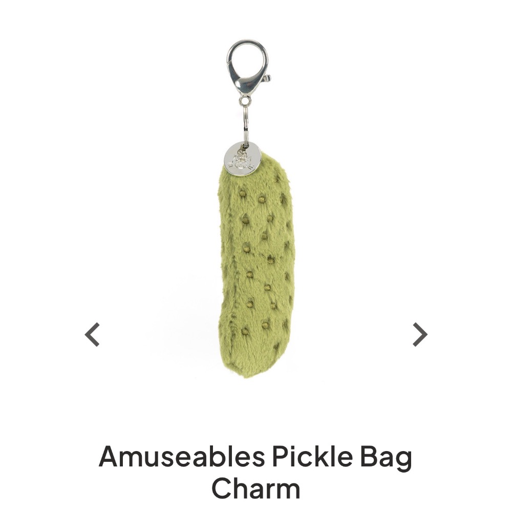 【Jellycat 正品代購】英國🇬🇧空運直送 Jellycat 酸黃瓜吊飾 Pickle Bag Charm-細節圖2