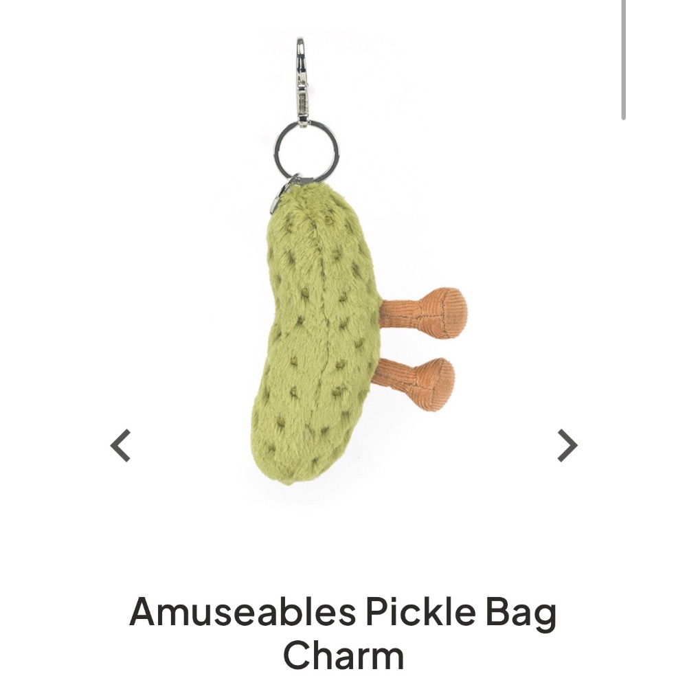 【Jellycat 正品代購】英國🇬🇧空運直送 Jellycat 酸黃瓜吊飾 Pickle Bag Charm-細節圖3