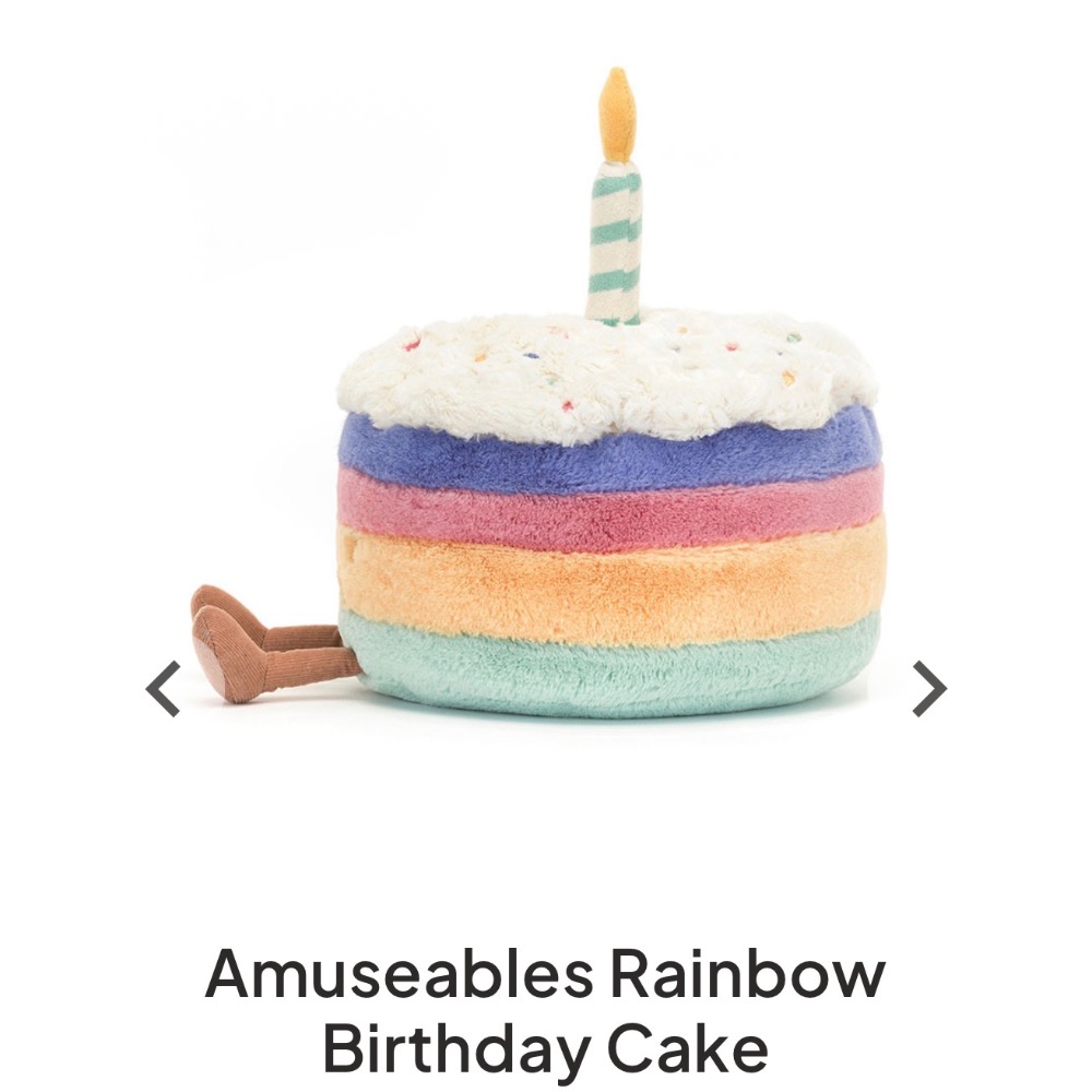 【Jellycat 正品代購】英國🇬🇧空運來台 Jellycat彩虹生日蛋糕M-細節圖2