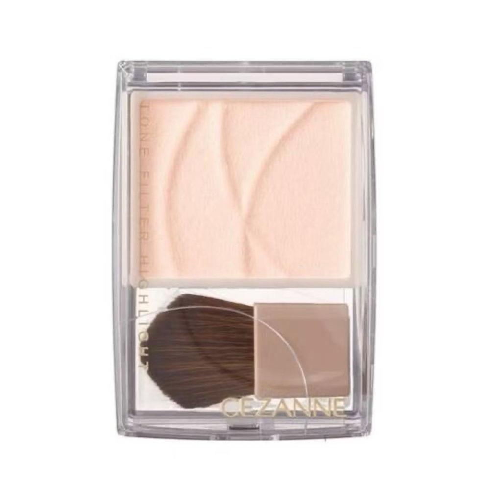 現貨 日本帶回 CEZANNE 色調濾鏡修容高光盤濾鏡提亮粉餅打亮 法令紋01濾鏡米色-細節圖5