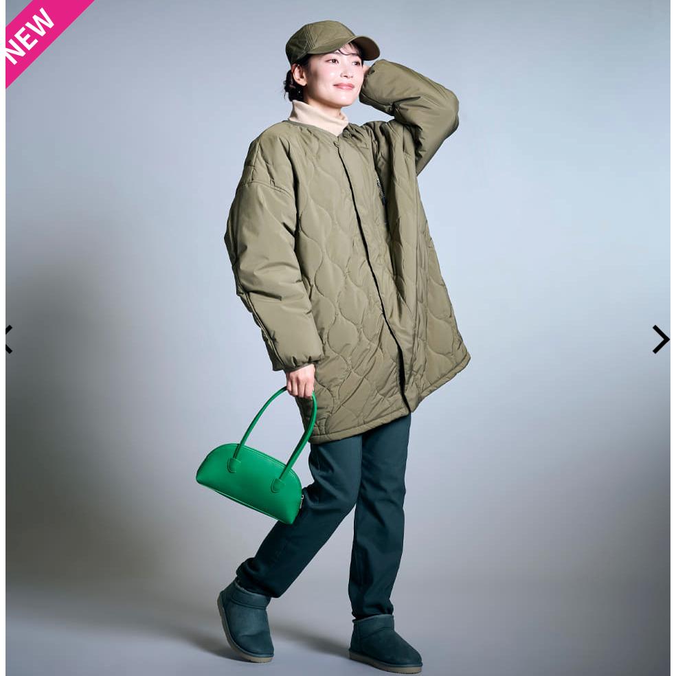 OoKiNi 日本代購 workman 女用桁縫防潑水防風保暖連帽外套 中長版遮臀 顯瘦 防潑水 鋪棉外套 機車外套-細節圖3