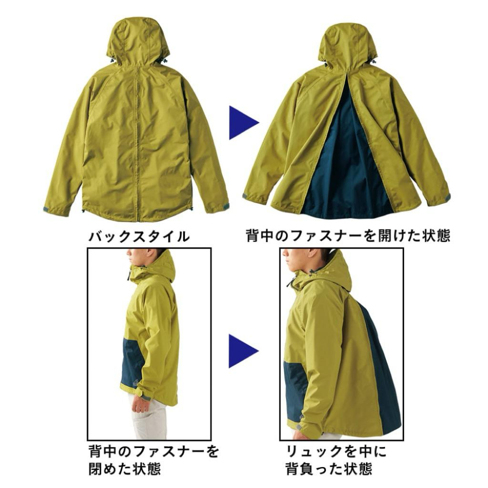 現貨/預購 OoKiNi 日本代購 workman 成人外套雨衣防水防潑水 可覆蓋後背包-細節圖4