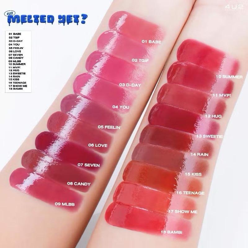 【現貨出清】OoKiNi  泰國代購 新品上市4U2 MELTED YET - 滋潤光澤融化唇膏 BUS長效持久唇彩膏-細節圖3