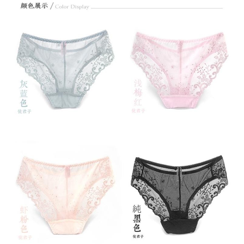 【林柏】刺繡蕾絲 柔軟彈力 女內褲 性感低腰 情趣 三角褲-細節圖8