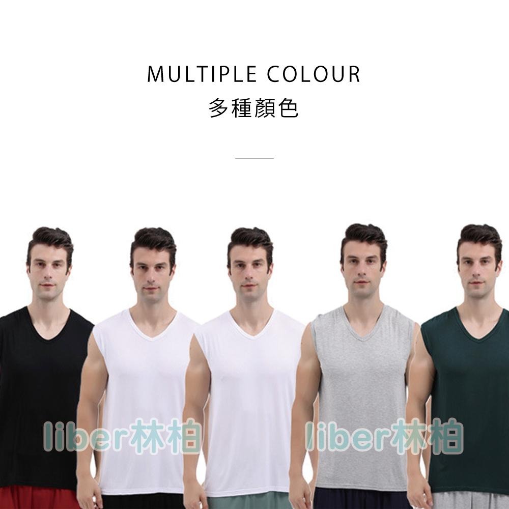 【林柏】竹纖維 涼感 加大尺碼背心 V字領 男背心 吊嘎  0著感 共3色 3XL-6XL-細節圖6