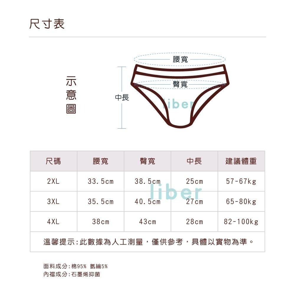 【林柏】零碼出清！M 2XL 加大尺碼 中腰內褲 純棉 石墨烯 抗菌內褲 除臭內褲 女內褲-細節圖9