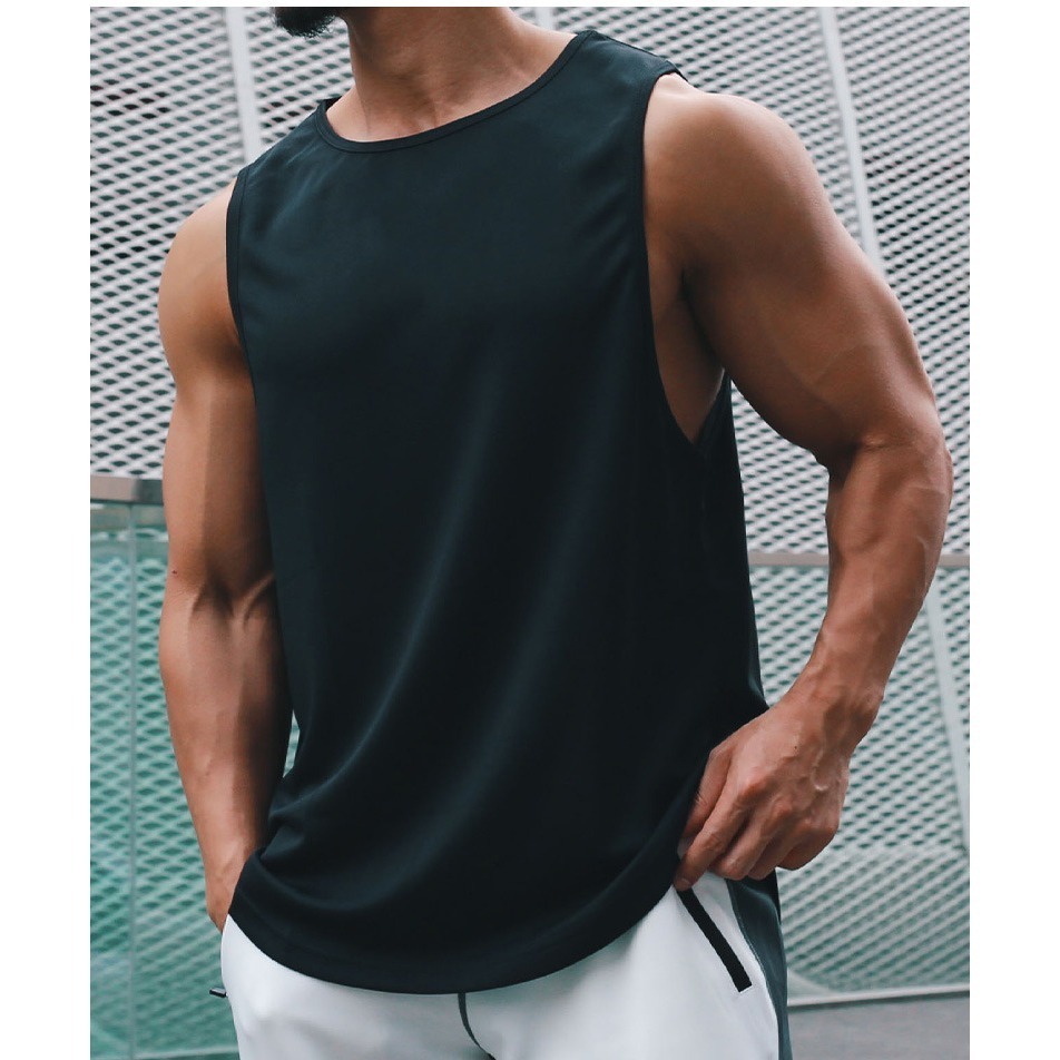 【林柏】速乾 透氣 乾爽 健身 運動背心 吊嘎 男背心 一般&挖背款 圓弧下擺 共3色 (M-3XL)-細節圖4
