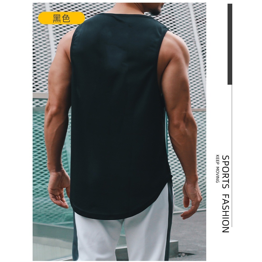 【林柏】速乾 透氣 乾爽 健身 運動背心 吊嘎 男背心 一般&挖背款 圓弧下擺 共3色 (M-3XL)-細節圖5