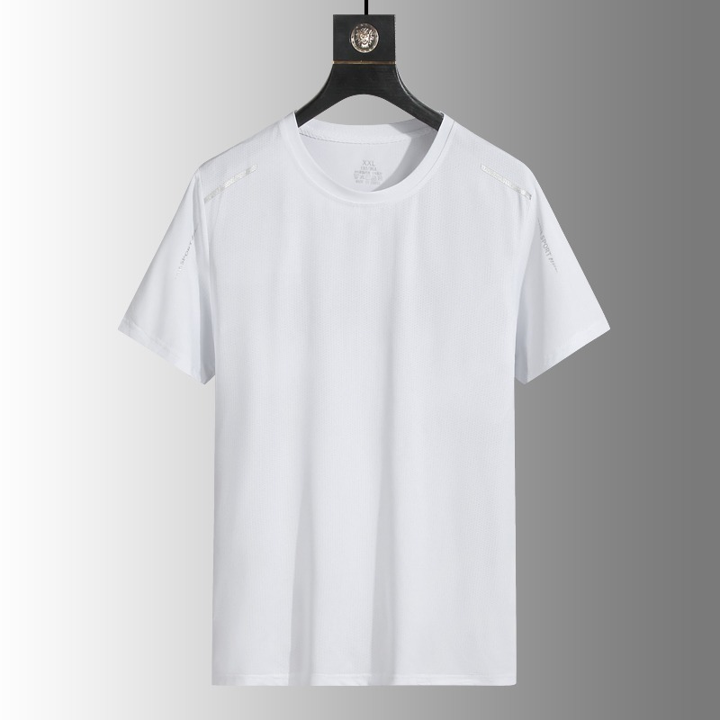 【林柏】L-5XL 冰絲 反光條 男士 夏季 速乾 休閒運動 短袖 T恤 短T-細節圖7