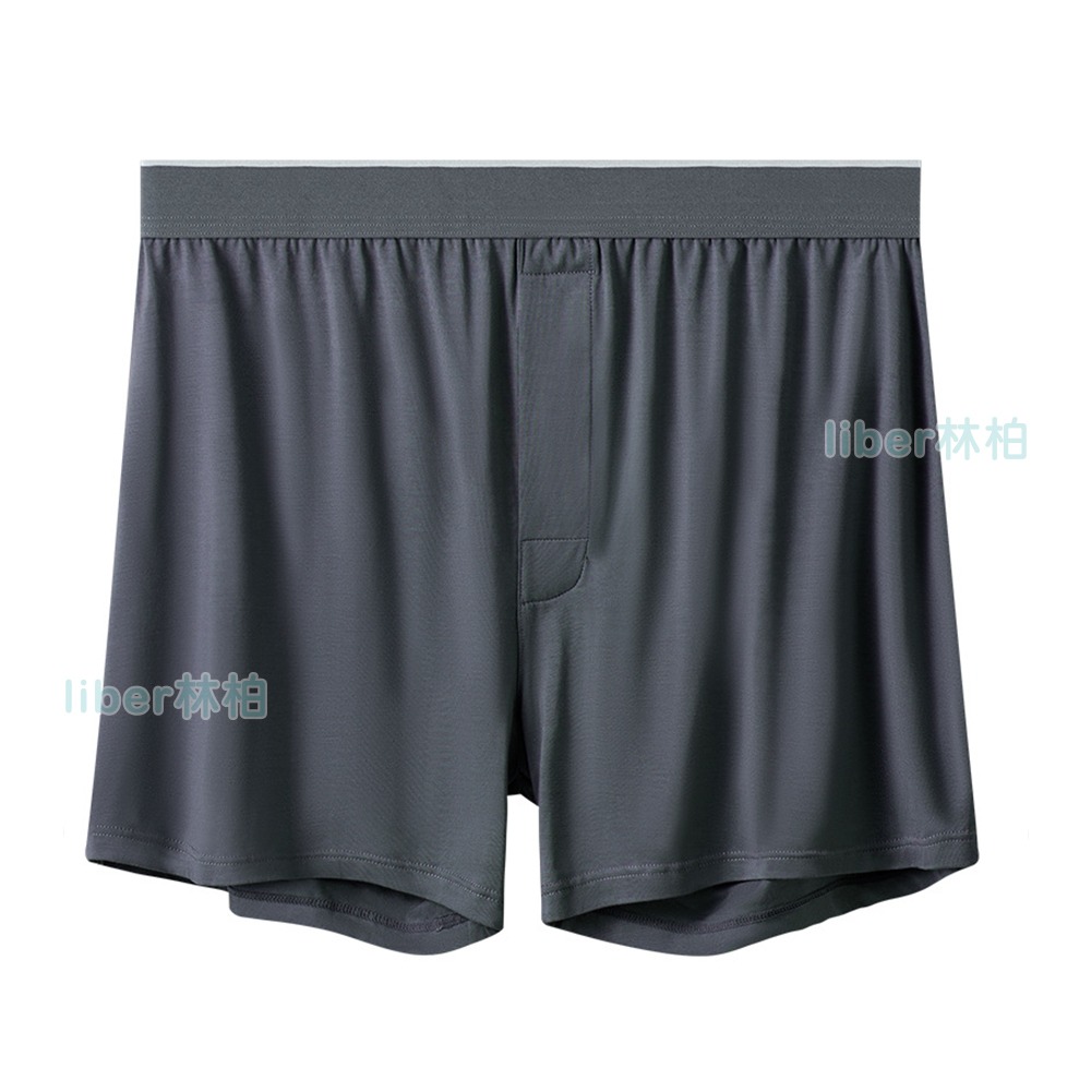 【林柏】L-4XL 日系 基本款 莫代爾 多色 素色 前開孔 寬鬆 阿羅褲 四角褲 男內褲 男四角褲-細節圖7