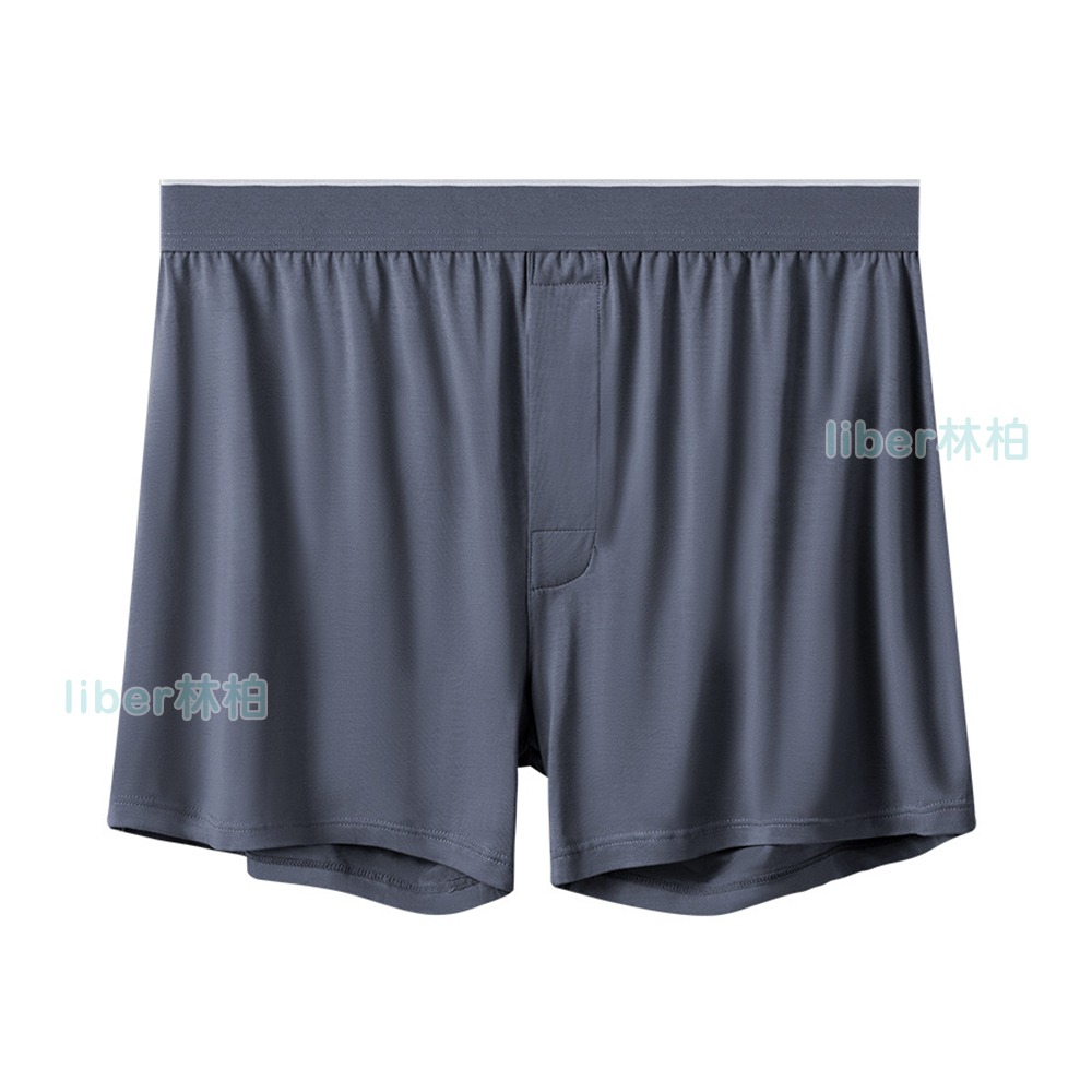【林柏】L-4XL 日系 基本款 莫代爾 多色 素色 前開孔 寬鬆 阿羅褲 四角褲 男內褲 男四角褲-細節圖9