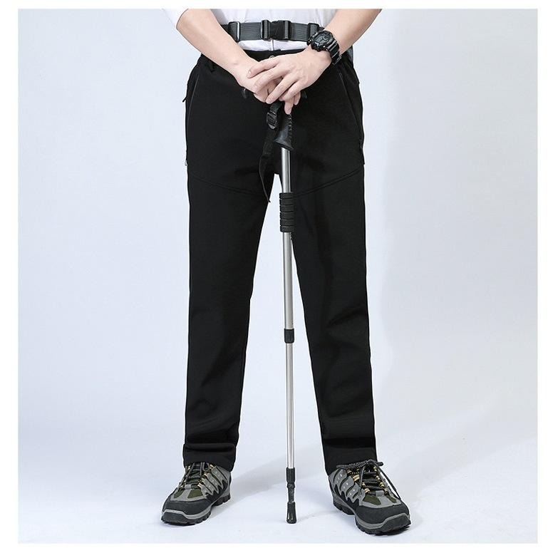 【林柏】最大8XL超大尺碼 出國 下雪必備 厚磅 內刷毛 搖粒絨 兩側拉鍊口袋 衝鋒褲 登山褲 長褲 L-8XL-細節圖3