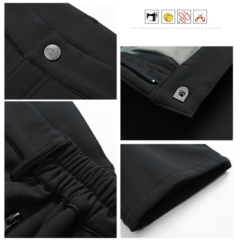 【林柏】最大8XL超大尺碼 出國 下雪必備 厚磅 內刷毛 搖粒絨 兩側拉鍊口袋 衝鋒褲 登山褲 長褲 L-8XL-細節圖6