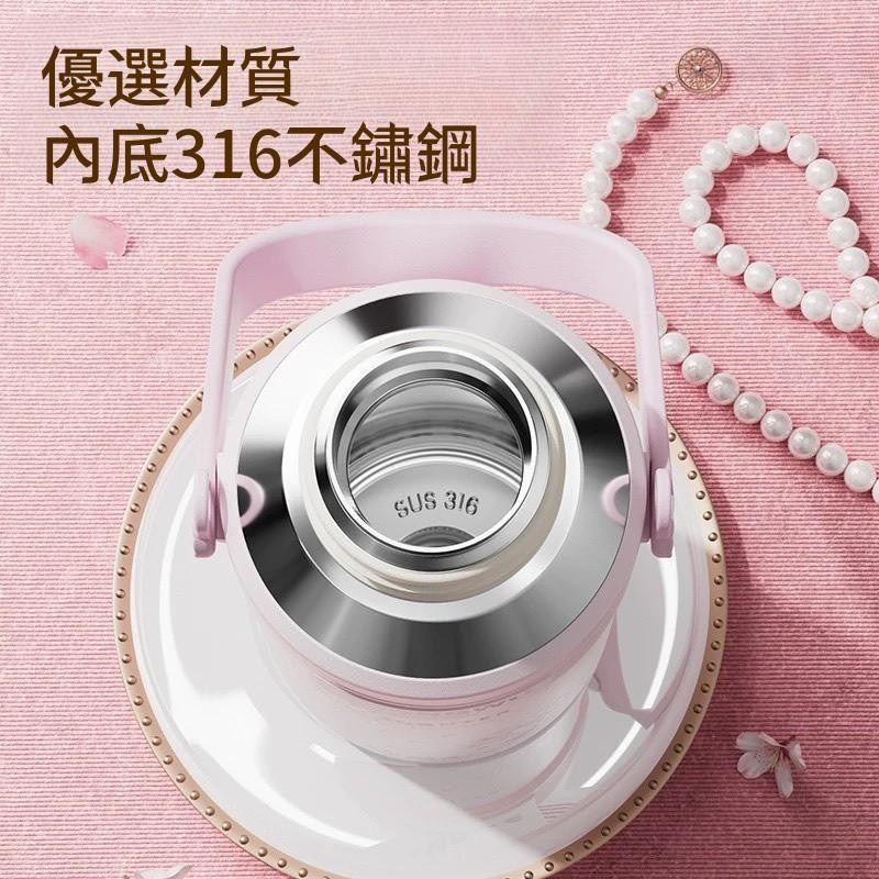 【現貨】浪漫浮雕花卉可提可背保溫壺-細節圖5