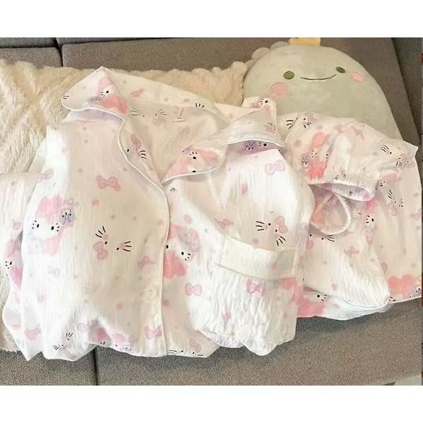 【現貨】甜美翻領排扣休閒家居服套裝-細節圖5