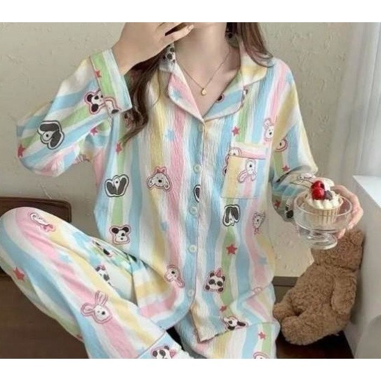 【現貨】甜美翻領排扣休閒家居服套裝-細節圖8