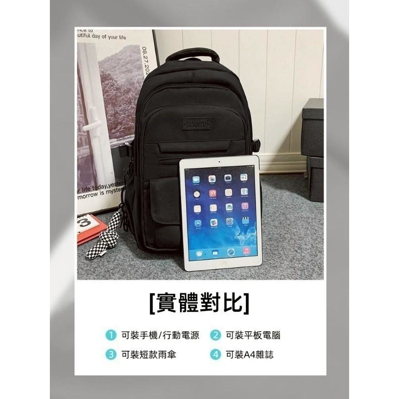 【現貨】韓版簡約大容量雙肩包-細節圖3