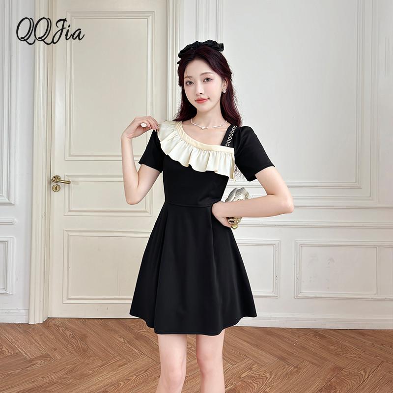 新款氣質洋裝2025法式輕奢高級感黑色小香風顯瘦小個子夏季裙子-細節圖2