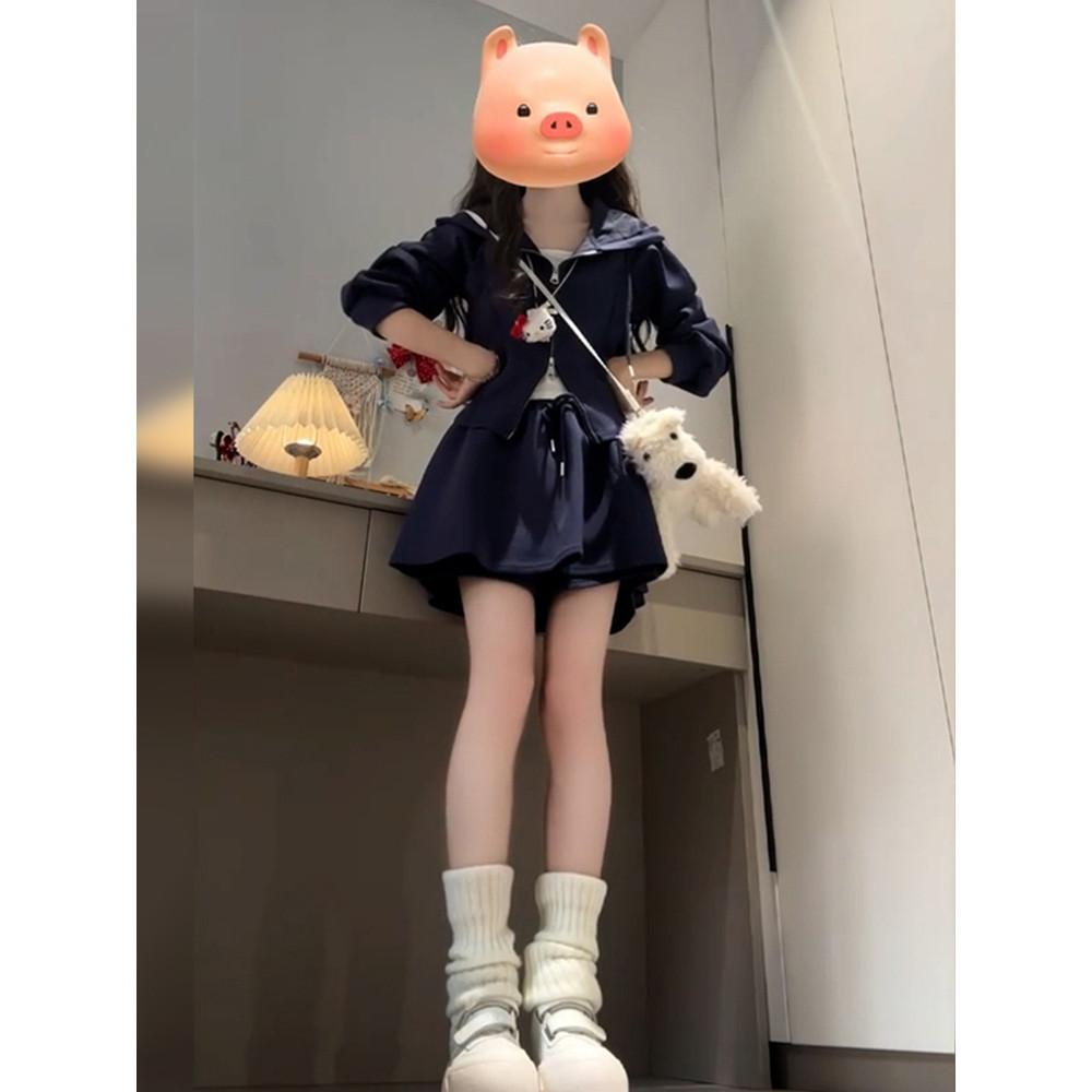 學院風大學T套裝洋裝子女裝2025新款爆款春季小個子韓系穿搭短裙-細節圖4