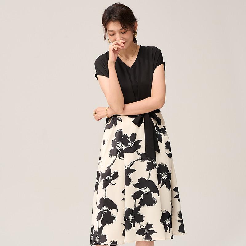 媽媽洋裝夏裝氣質媽媽裝夏衣服中年女裝母親節40歲端莊大氣裙子-細節圖2