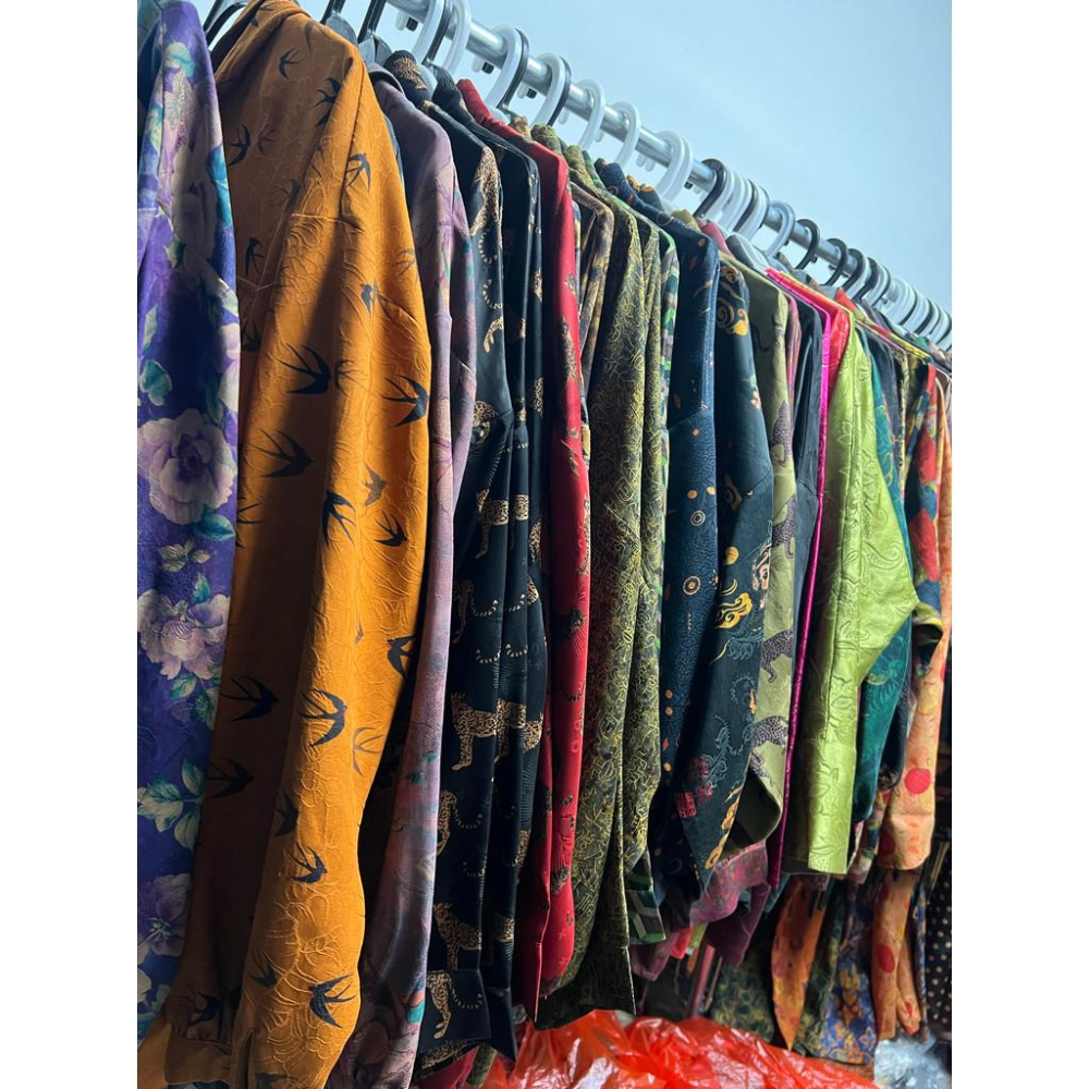 （98元-698元)直播間鏈接真絲香雲紗洋裝連肩袖大袍A字裙-細節圖4