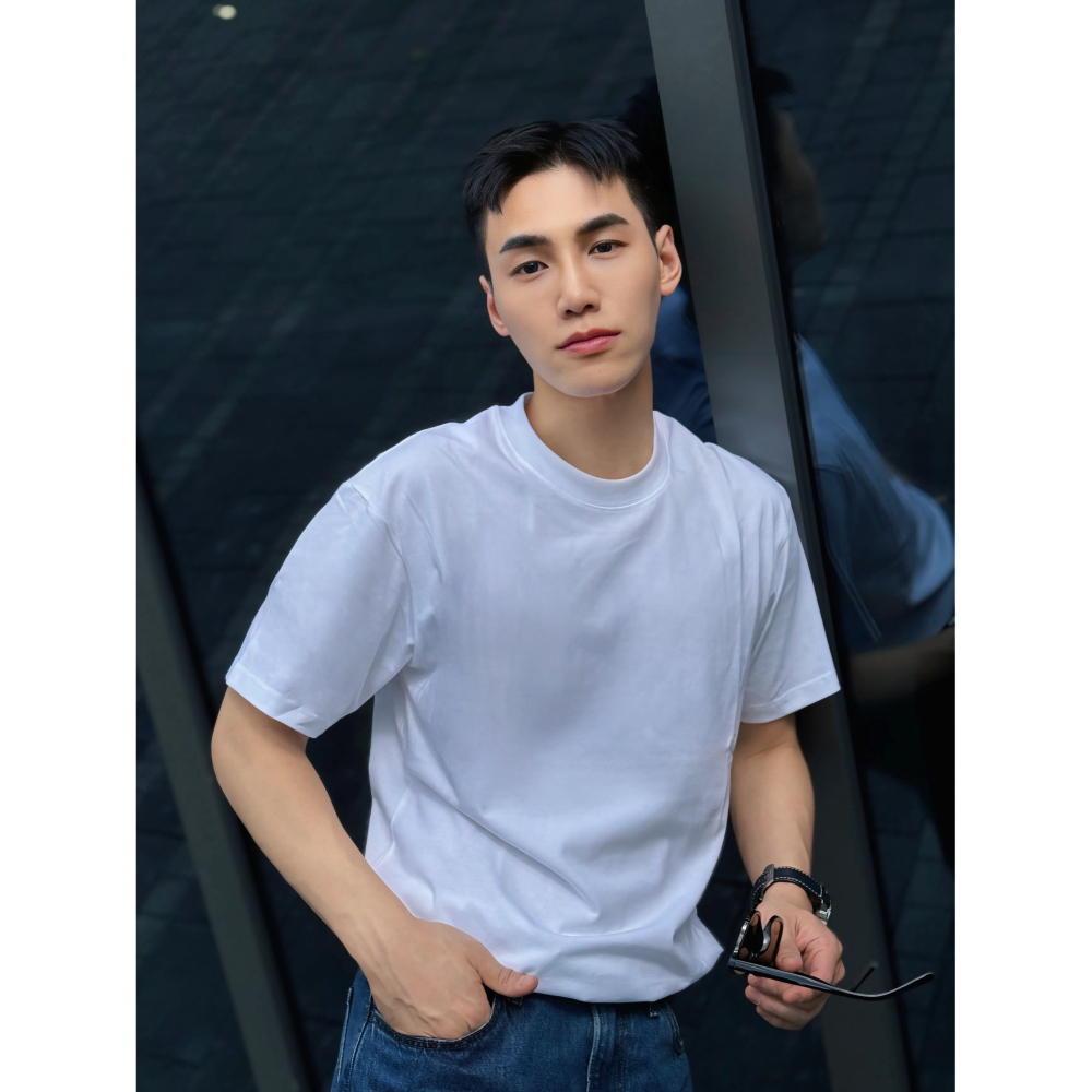 100%純棉圓領T恤(男女同款)-細節圖2