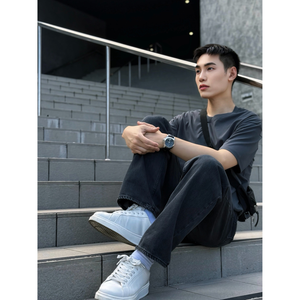 100%純棉圓領T恤(男女同款)-細節圖5