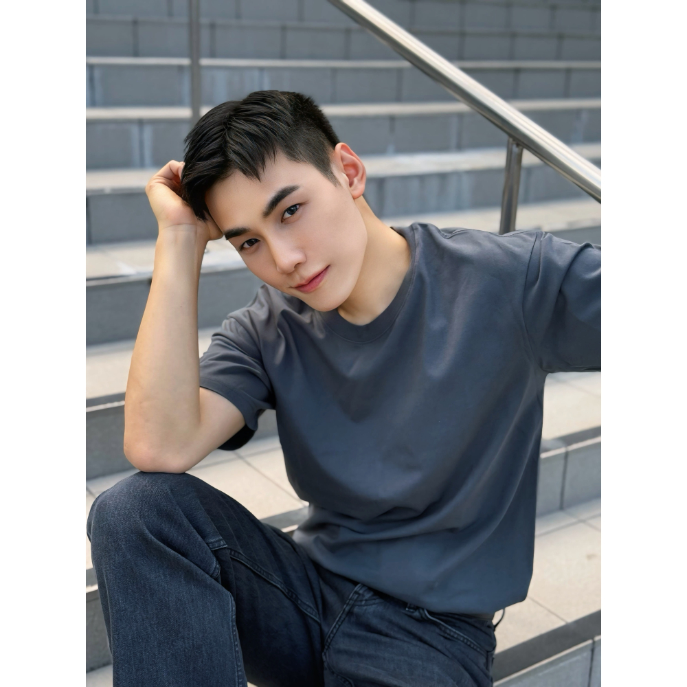 100%純棉圓領T恤(男女同款)-細節圖6