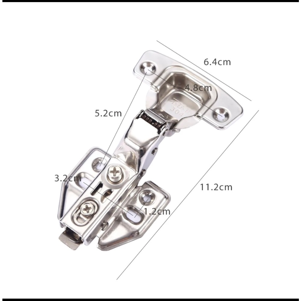 【附不銹鋼螺絲．廚房．衛浴專用】可泡水純正304不鏽鋼西德鉸鍊 緩衝 快拆 靜音 活頁35mm吋15直臂式(蓋6分)-細節圖4